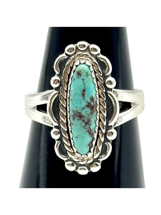 Bell Trading Post Jewelry - Vintage Sterling Silver Turquoise Size 6.5 Bell Trading Post Native American